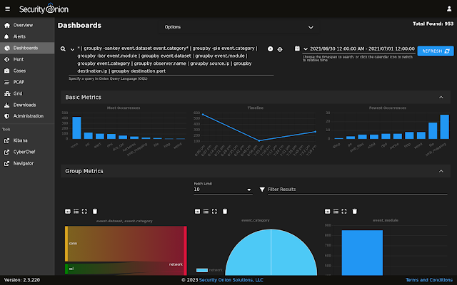 Security Onion 2.3.220 now available including Elastic 8.6.2, Grafana 9.2.10, FleetDM 4.27.1, Zeek 5.0.7, and more!