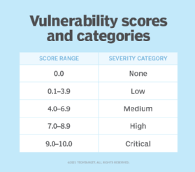 Image of vulnerability scores and categories