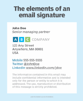 An example of a generic email signature.
