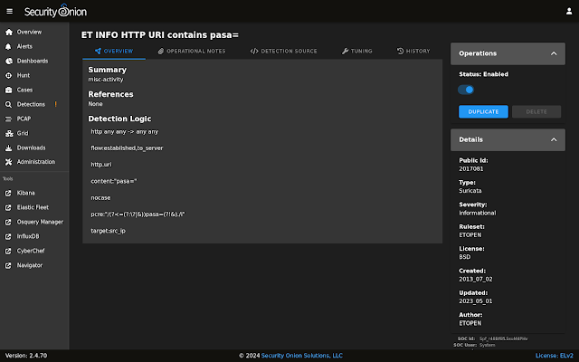 Security Onion 2.4.70 now available including our new Detections interface and much more!