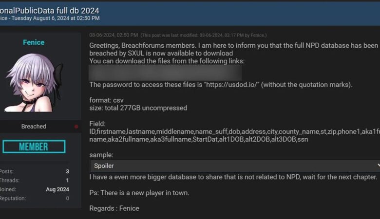 National Public Data Breach: 2.7bn Records Leaked on Dark Web